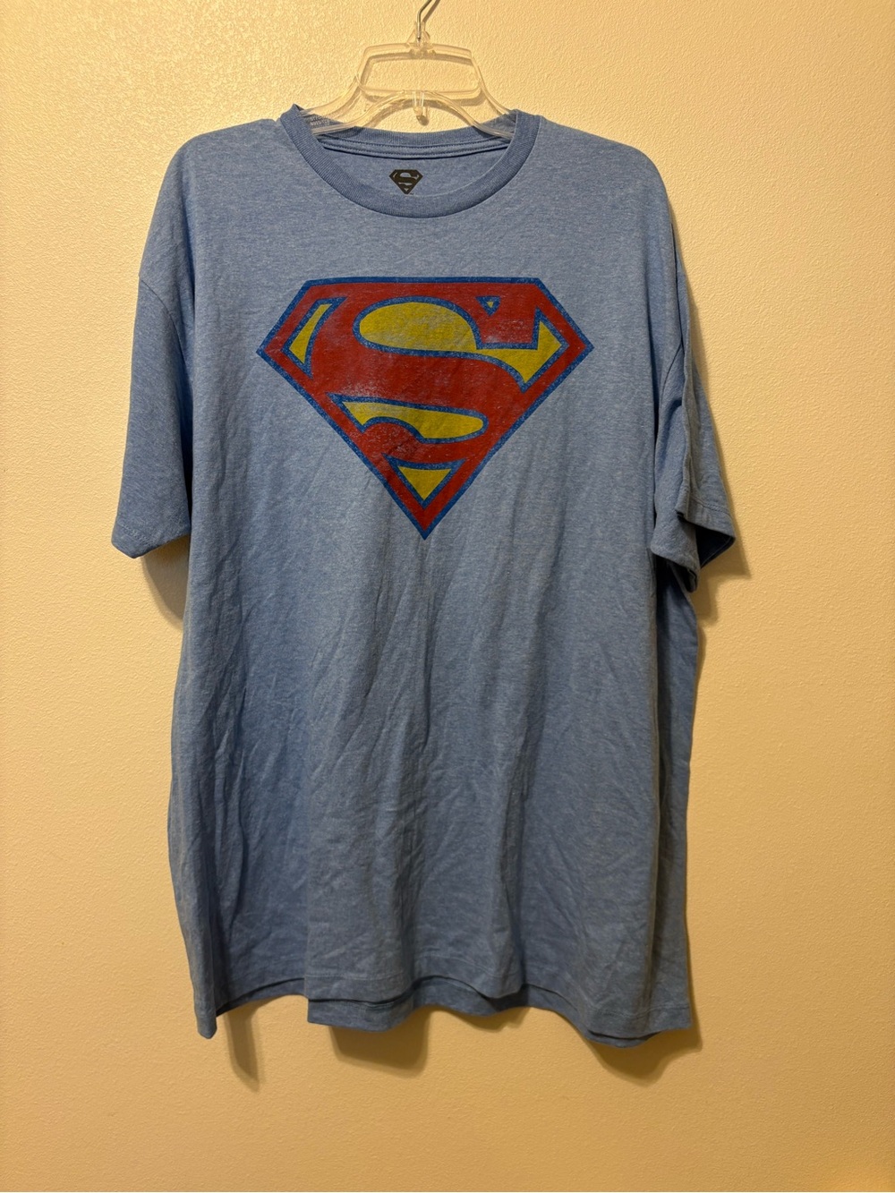 DC Comics Superman Logo Tee - Light Blue with Red & Yellow Shield